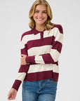 KALIZZA STRIPED POLO PULLOVER