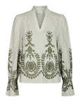 Amara Stripe Emb Blouse