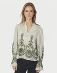 Amara Stripe Emb Blouse