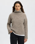 Slfgabriella Ls Knit High Neck Noos