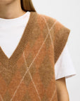 Slflulu Brushed Argyle Knit Vest