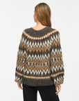 Vibows O-Neck L/s Jacquard Knit Top