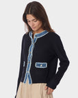Zelma Knit Denim Cardigan