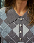 Gia Check Knit Blouse