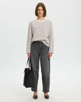 Slwessential Ls Striped Boxy Tee Noos