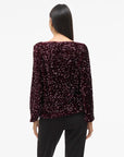 Vifaith Boat Neck L/s Sequin Top/2