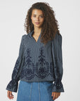 Amara Stripe Emb Blouse