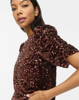 Vibelieve O-Neck Puff Short Dress/ka