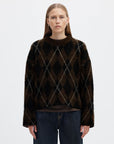 Slwlulu Brushed Argyle Knit O-Neck Noos