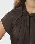 Fleur Drapy Satin Blouse