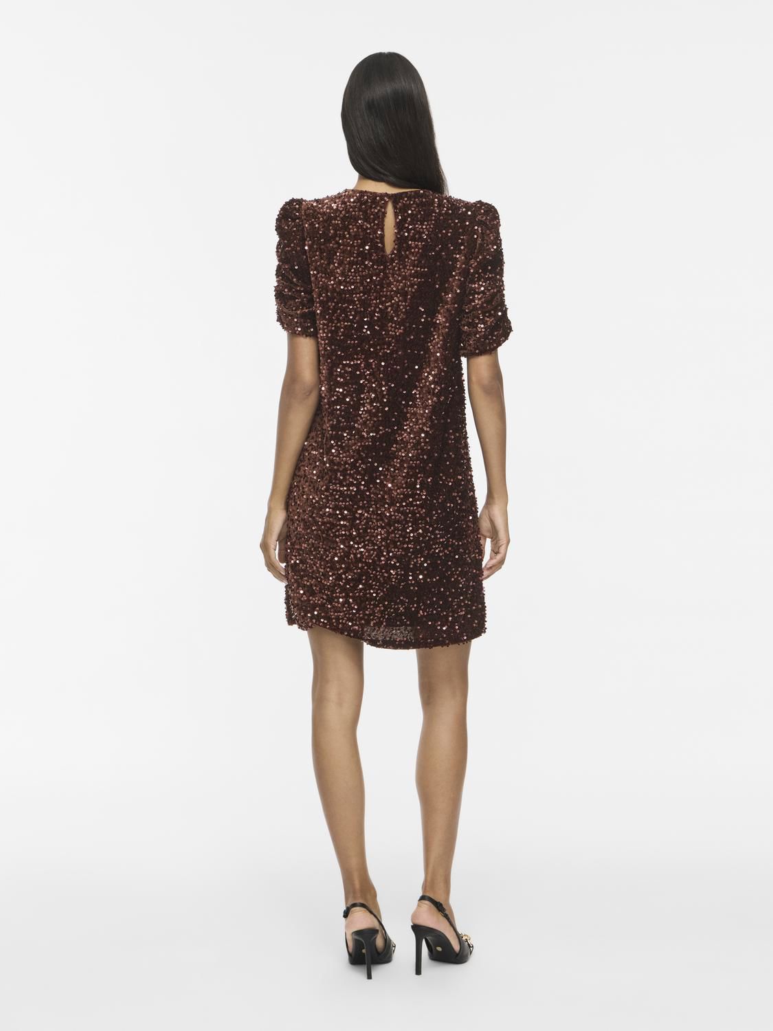Vibelieve O-Neck Puff Short Dress/ka