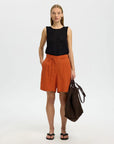 Slflinna Hw Linen String Shorts B