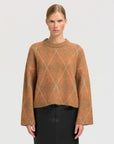 Slflulu Brushed Ls Argyle Knit O-Neck