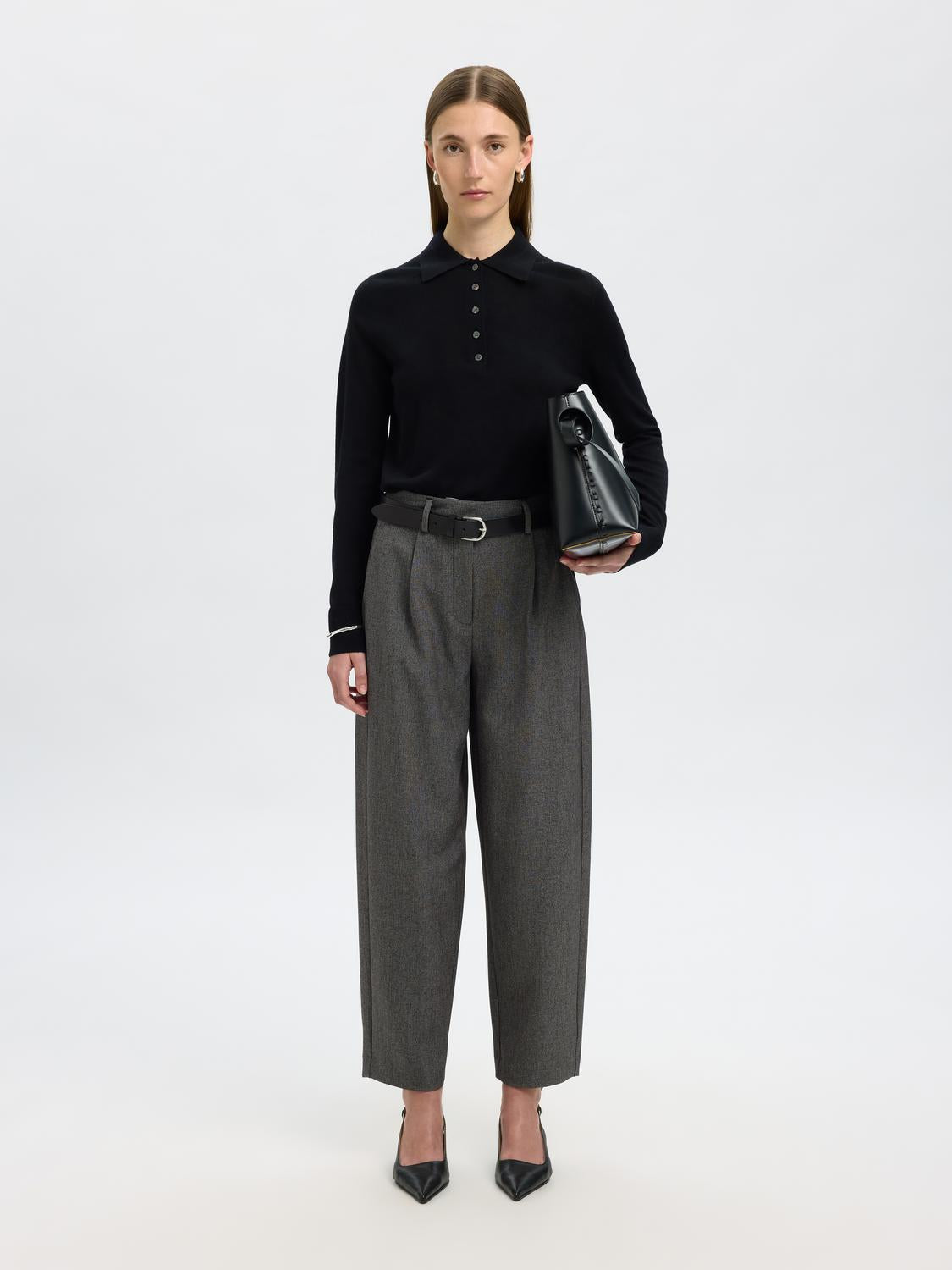 Slfthea Ls Knit Merino Collar Neck Noos