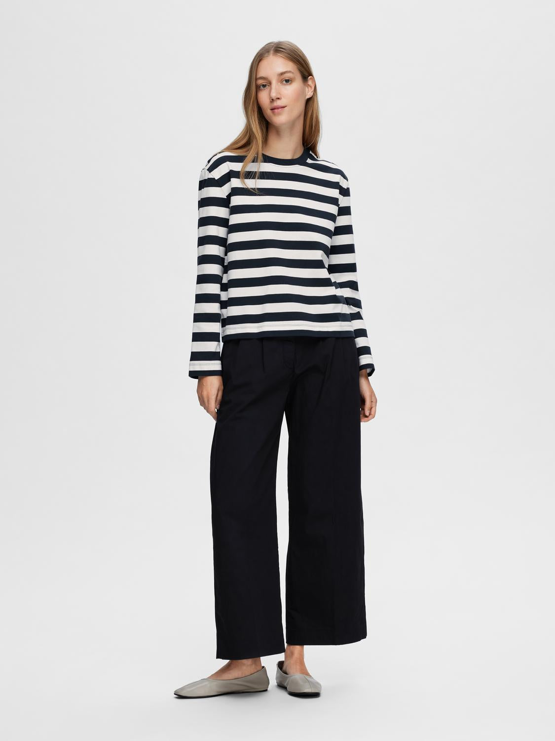Slwessential Ls Striped Boxy Tee Noos