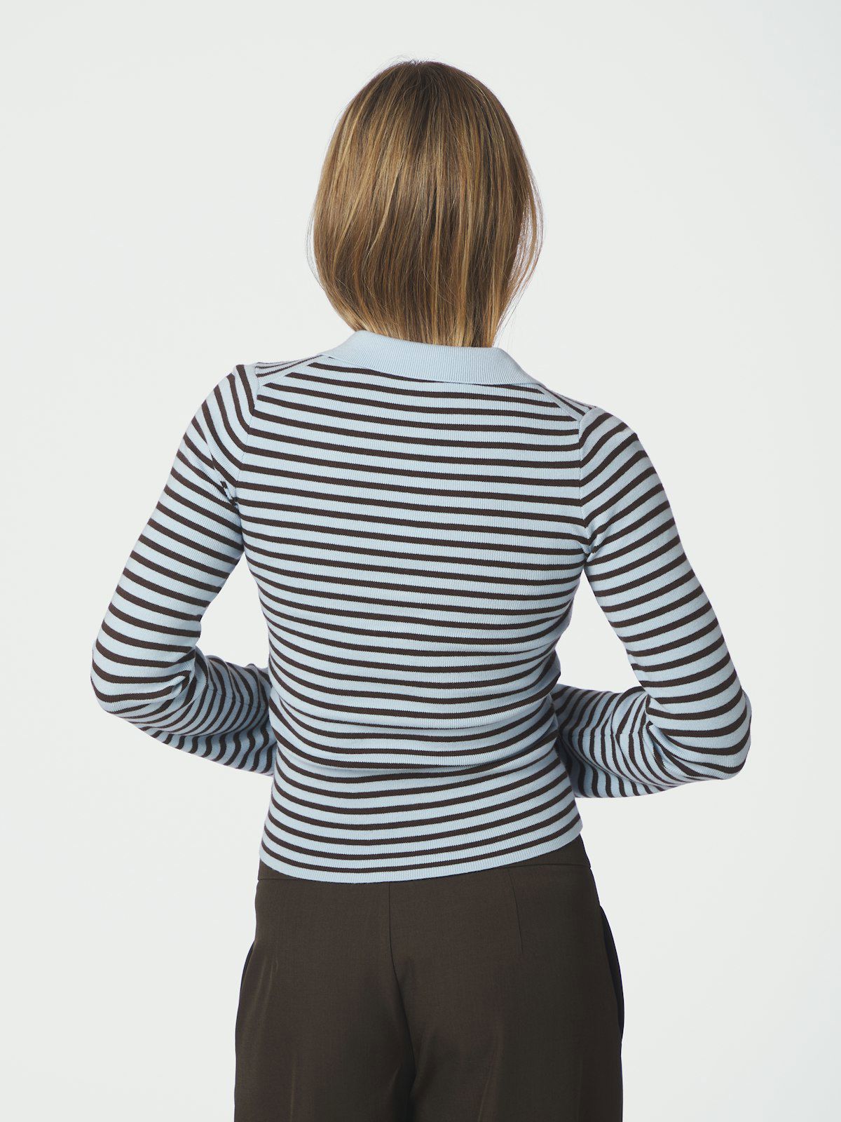 Fannya Ls Striped Knit Polo