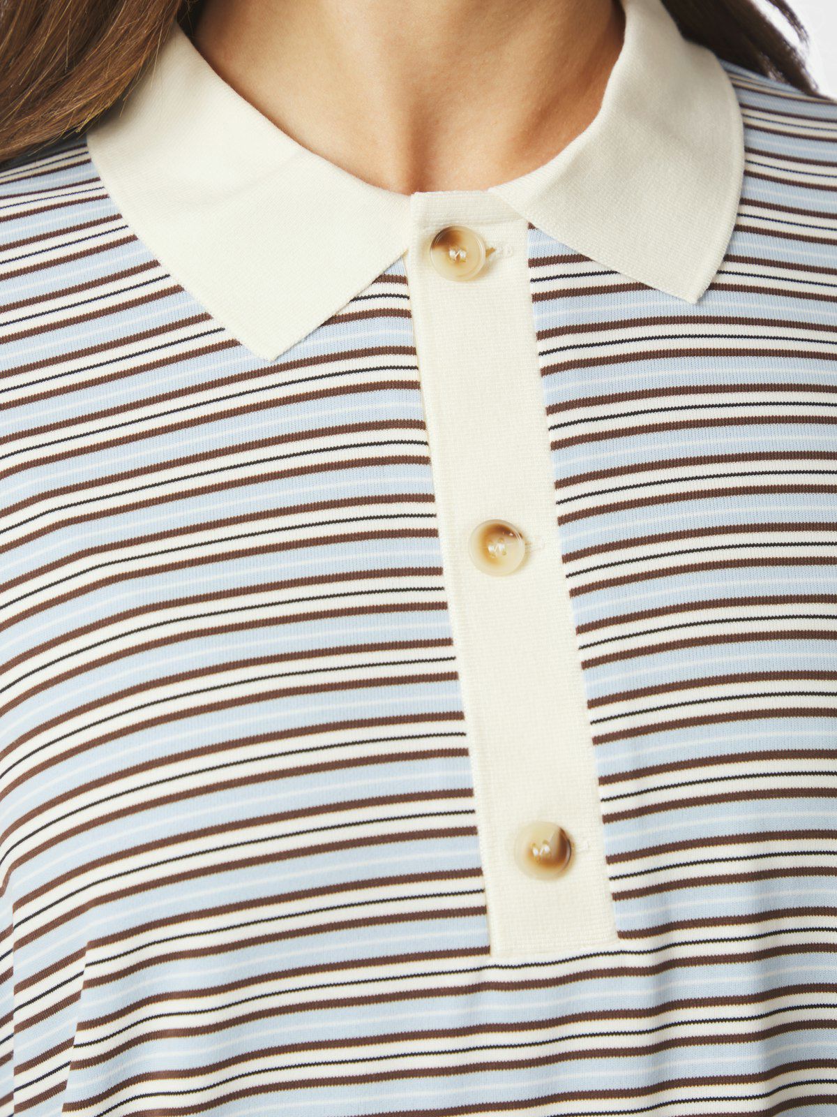 Lirenne Striped Polo Blouse
