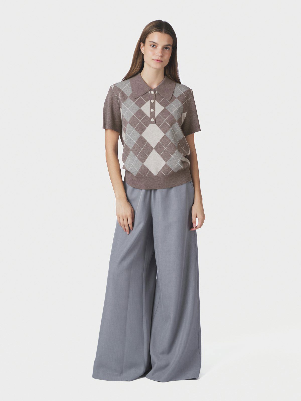 Gia Check Knit Blouse