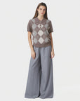 Gia Check Knit Blouse