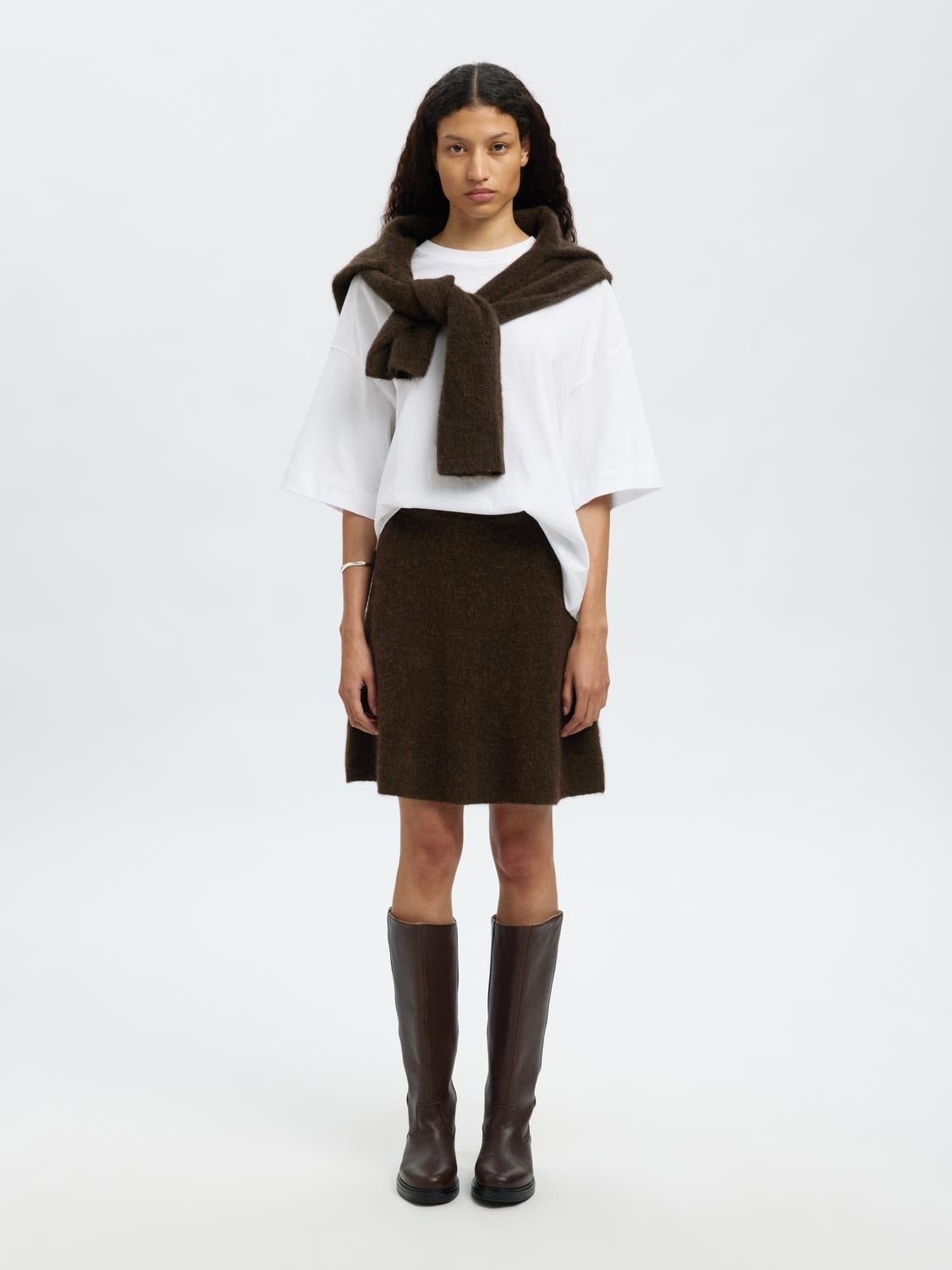 Slflulu Brushed Hw Knit Skirt
