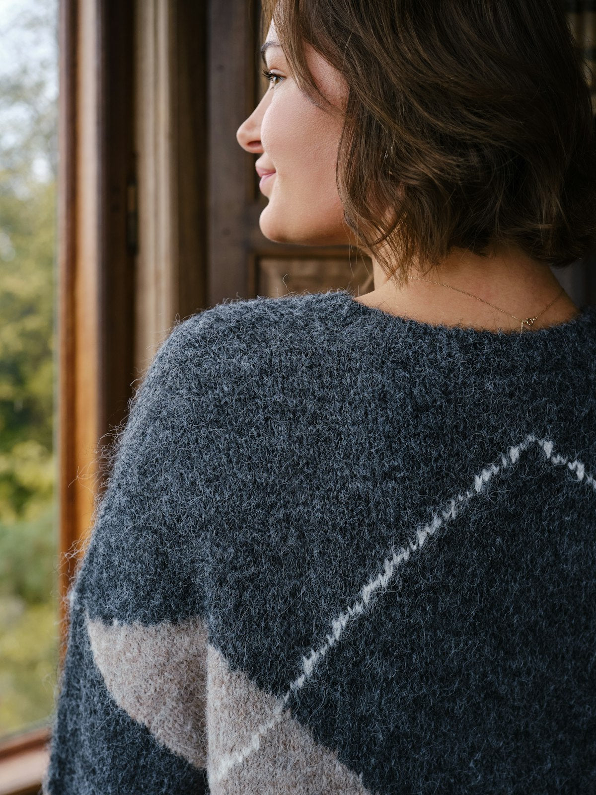 Inga Check Fluff Knit Blouse