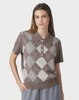 Gia Check Knit Blouse