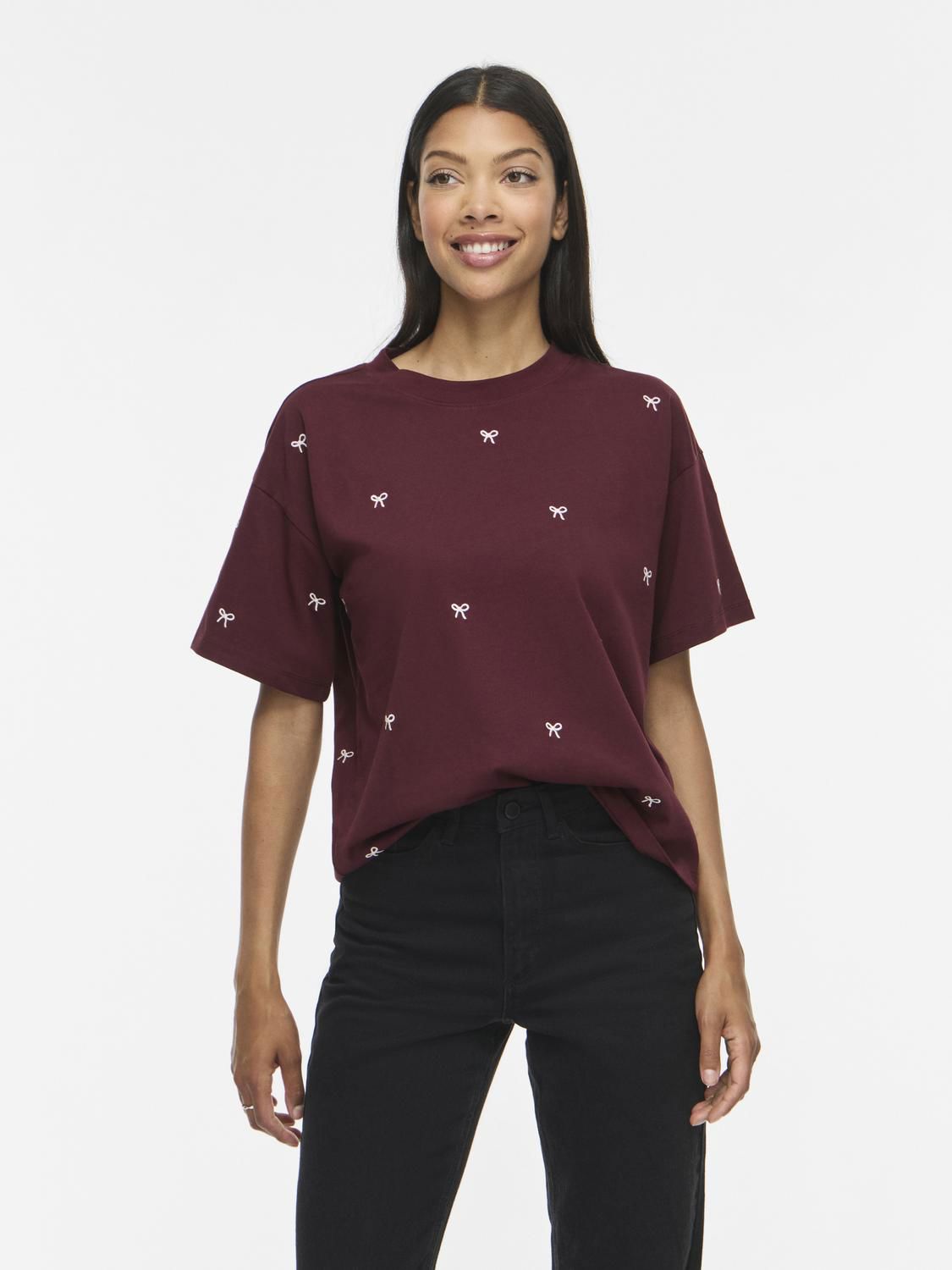 Vimonie Bow O-Neck S/s T-Shirt/rn