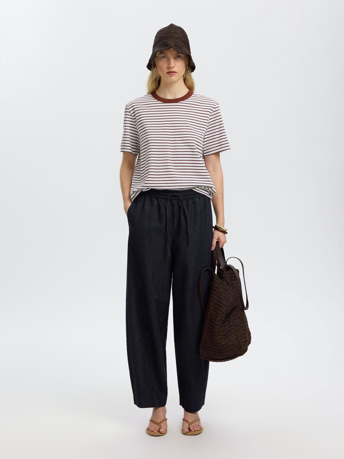 Slwessential Ss Striped Boxy Tee Noos