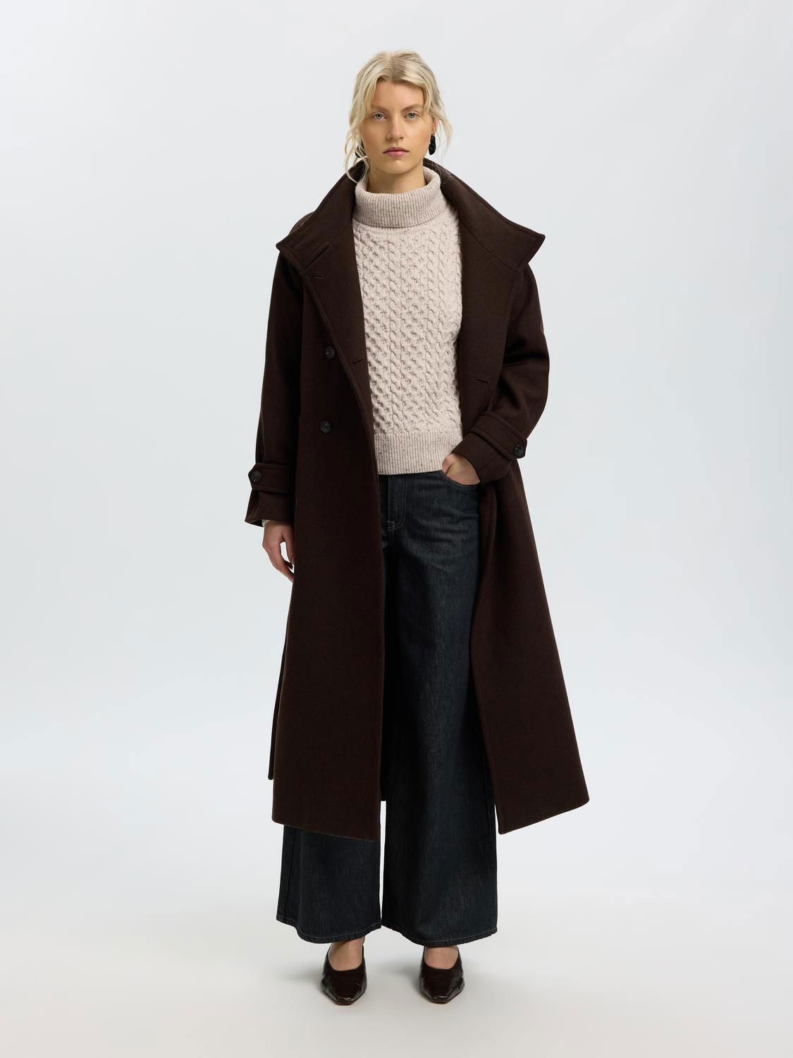 Slwland Ls Knit Cable Roll Neck
