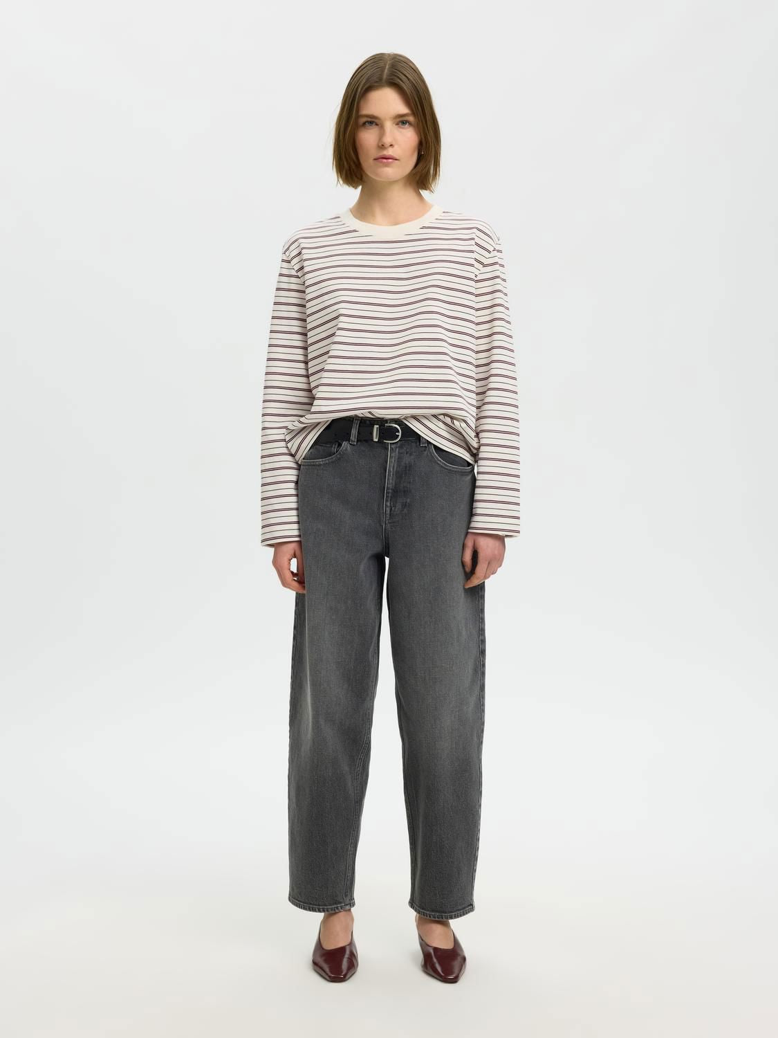 Slwessential Ls Striped Boxy Tee Noos