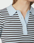 Fannya Ls Striped Knit Polo