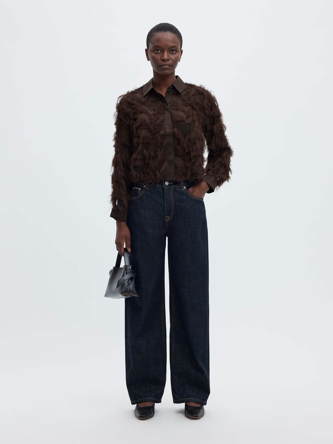 Slwmyline Ls Fluffy Cropped Shirt B