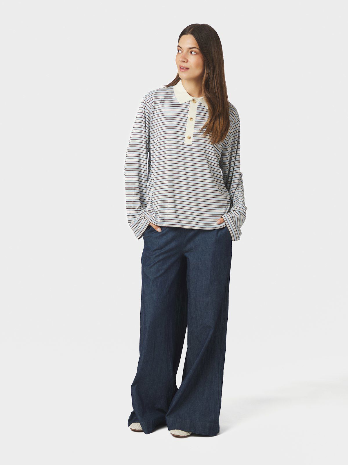 Lirenne Striped Polo Blouse