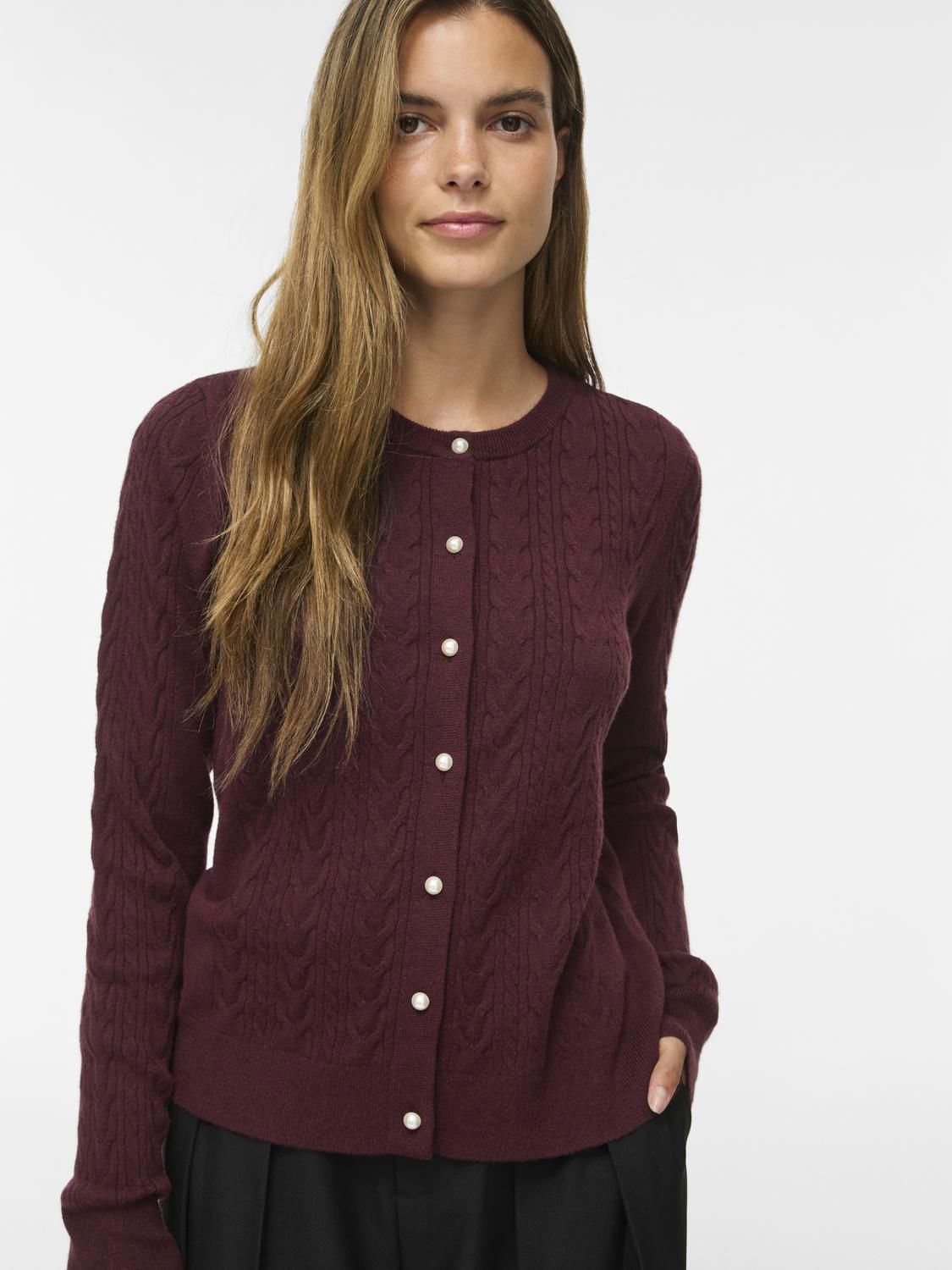 Vikerry Cable L/s Knit Cardigan-Noos