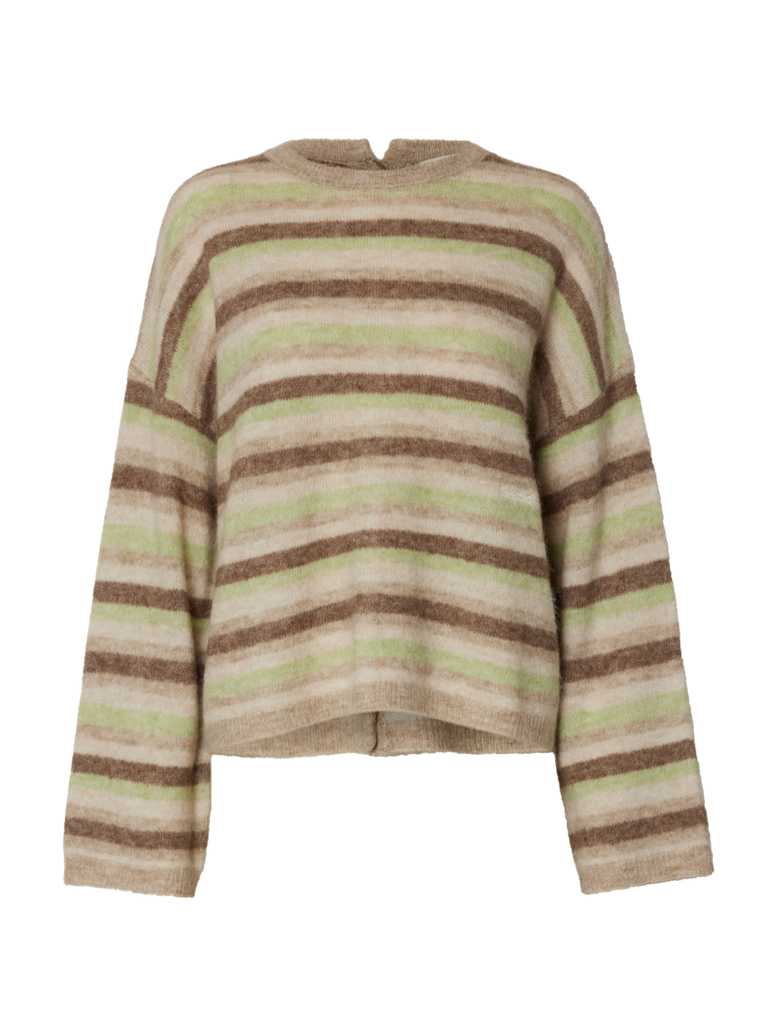 Slflulu Ls Knit Button O-Neck