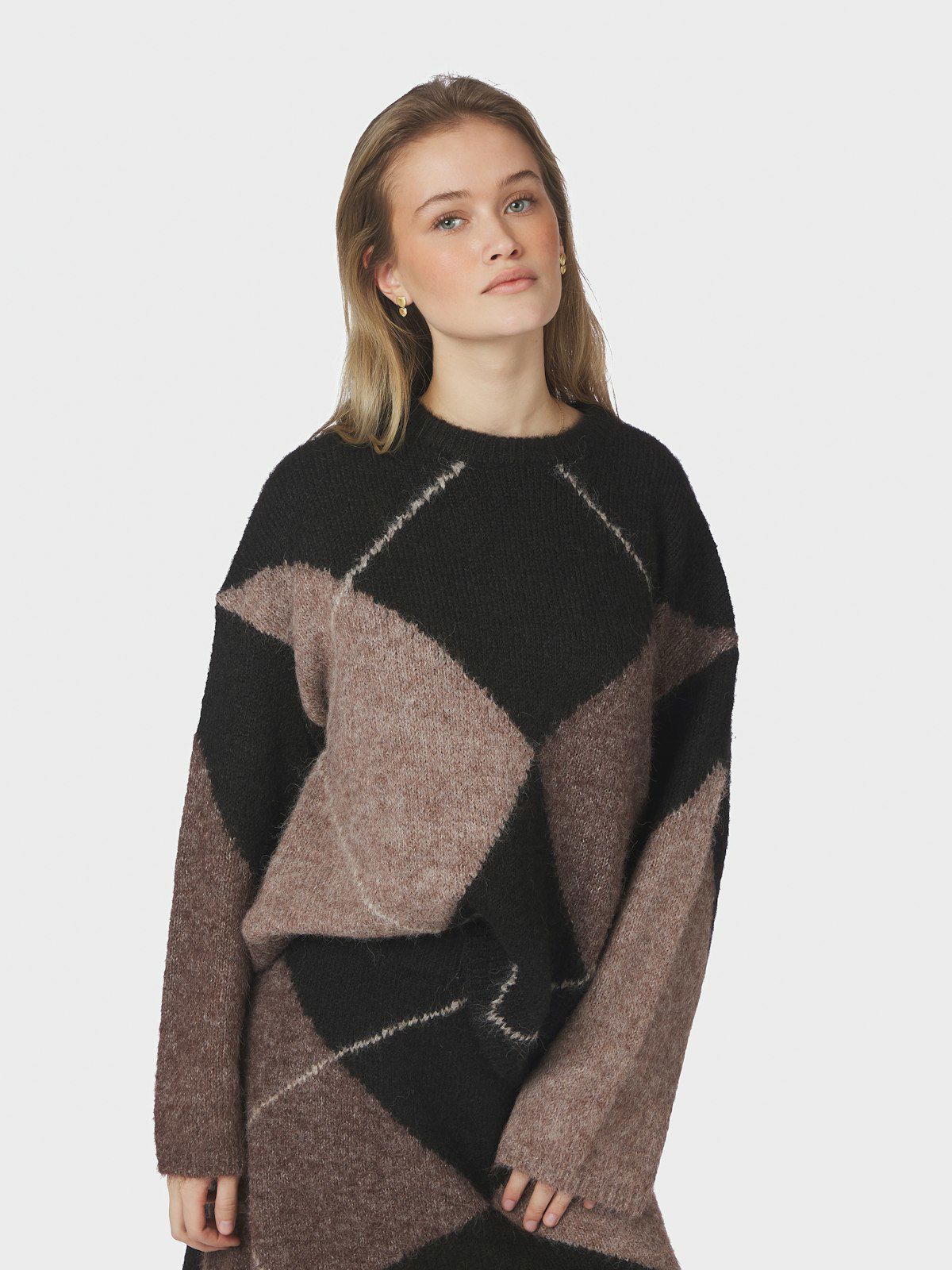 Inga Check Fluff Knit Blouse