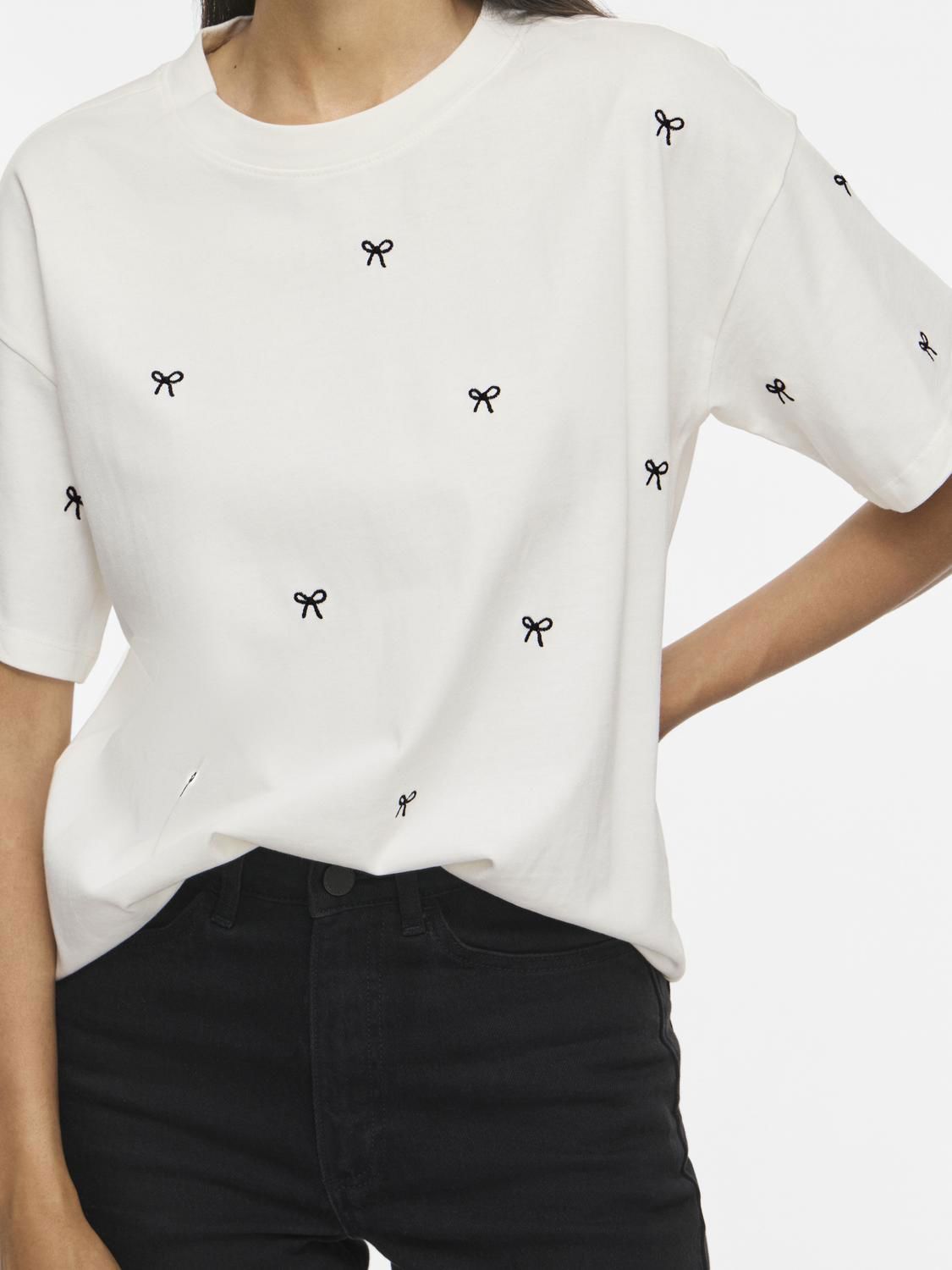 Vimonie Bow O-Neck S/s T-Shirt/rn