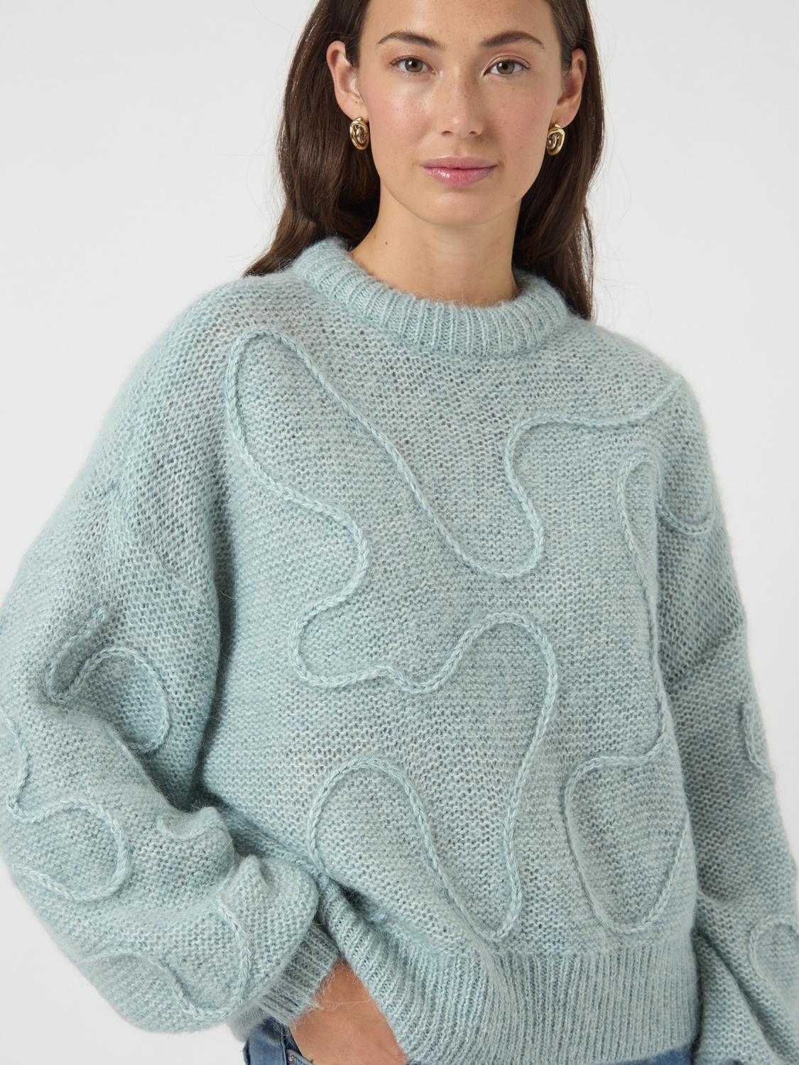 Yasbrida Ls Wool Blend Knit Pullover