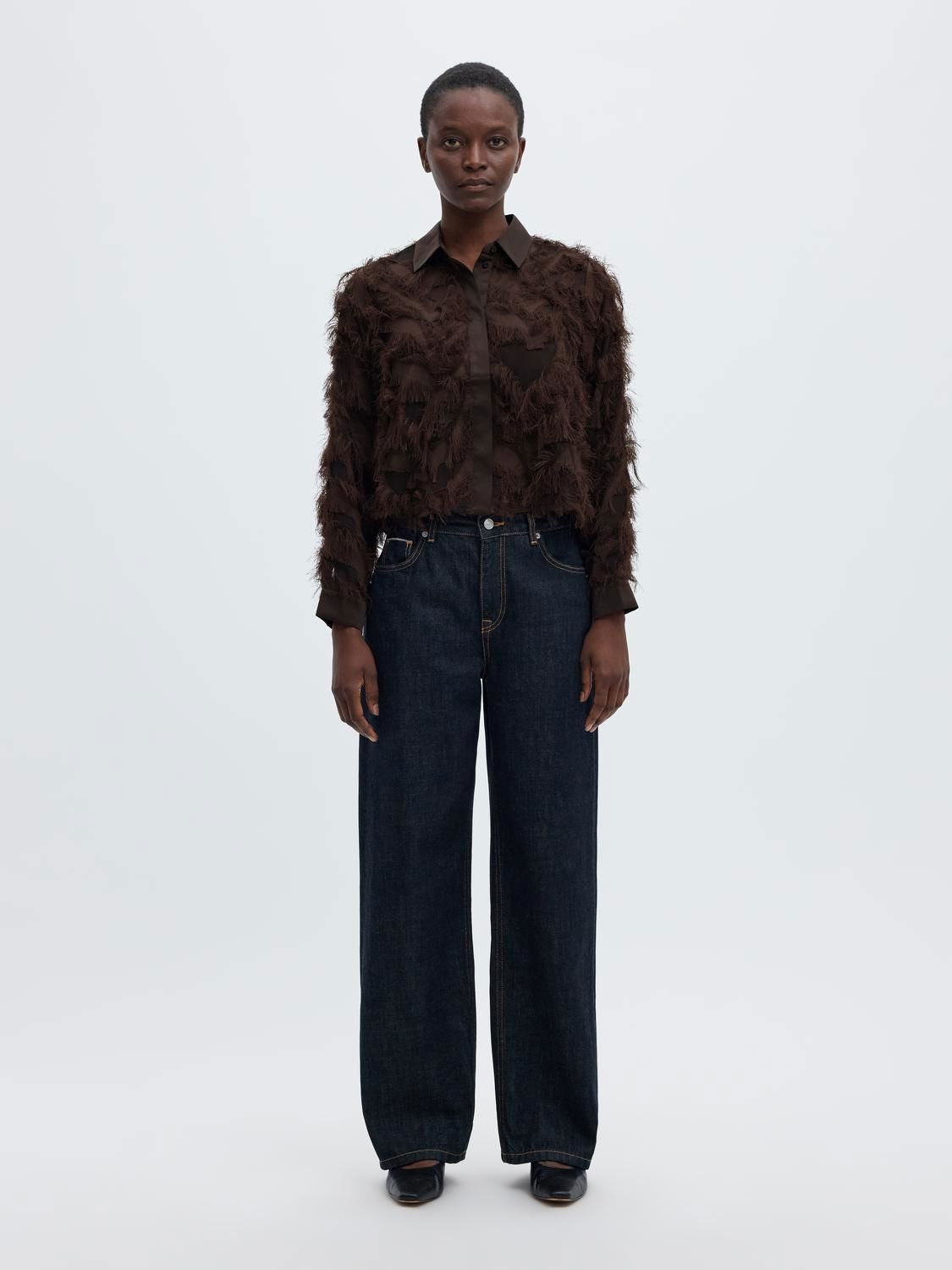 Slwmyline Ls Fluffy Cropped Shirt B
