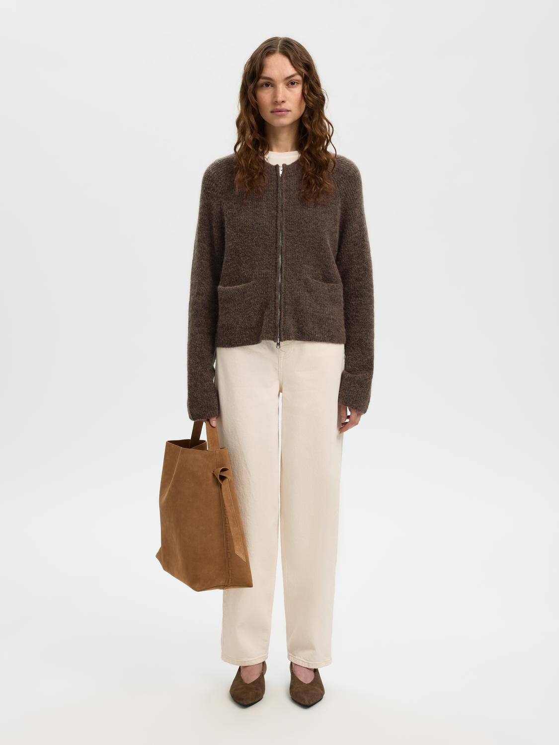 Slfsia Ras Ls Knit Short Cardigan