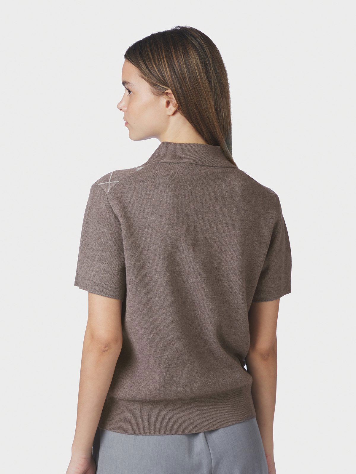 Gia Check Knit Blouse