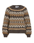 Vibows O-Neck L/s Jacquard Knit Top