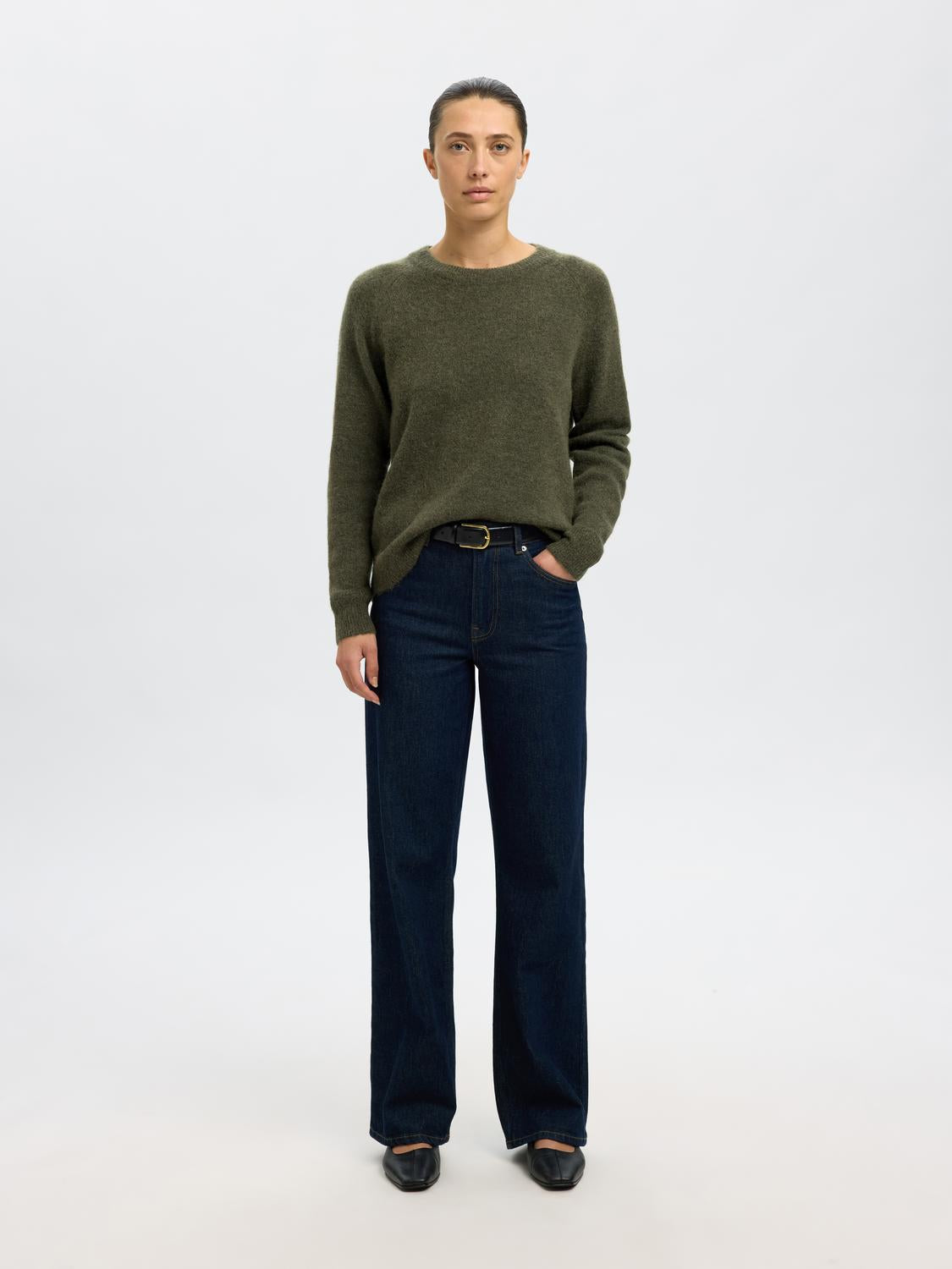 Slflulu Ls Knit O-Neck Noos