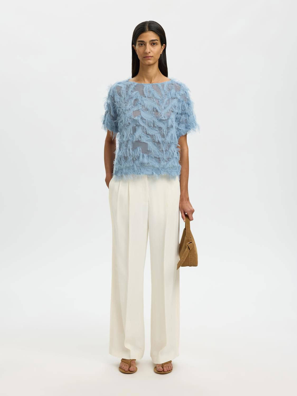 Slfmyline Ss Boat Neck Top B