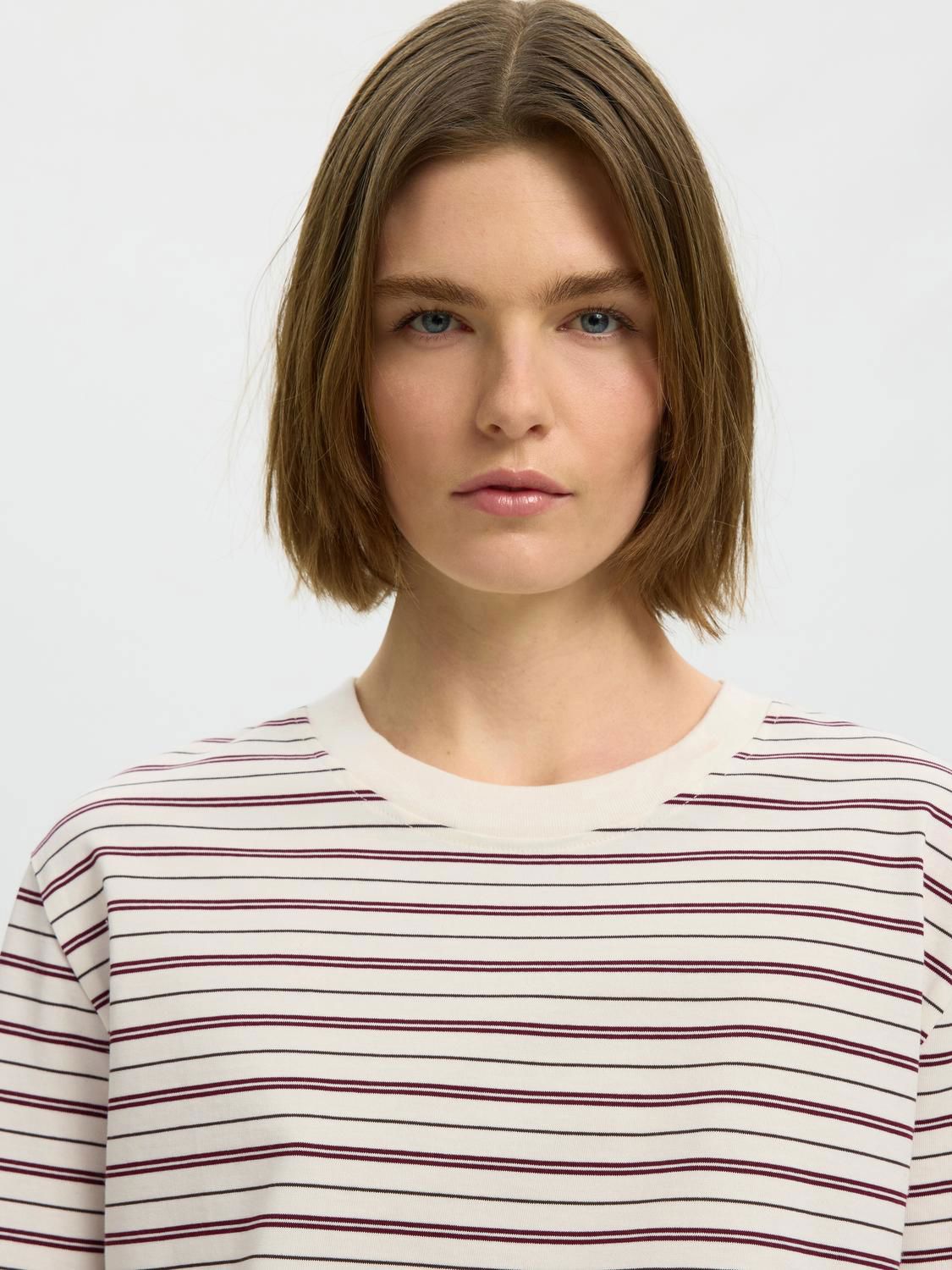 Slwessential Ls Striped Boxy Tee Noos