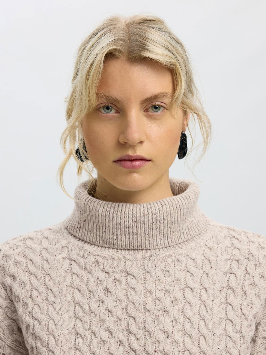 Slwland Ls Knit Cable Roll Neck