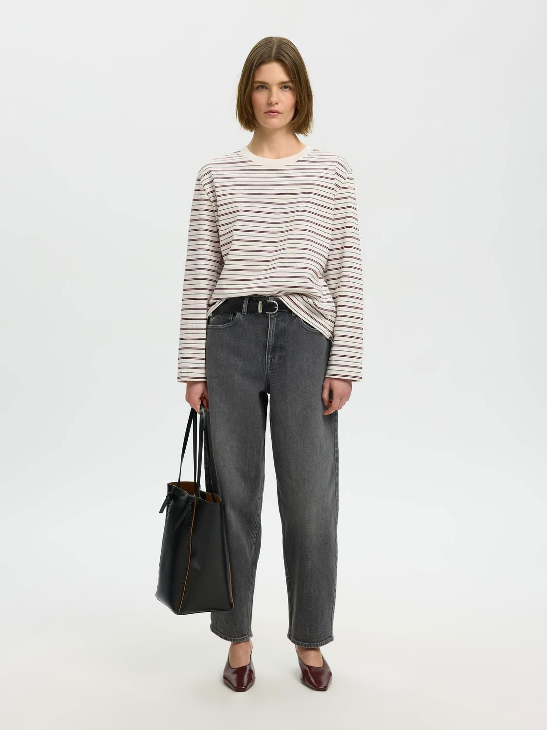 Slwessential Ls Striped Boxy Tee Noos