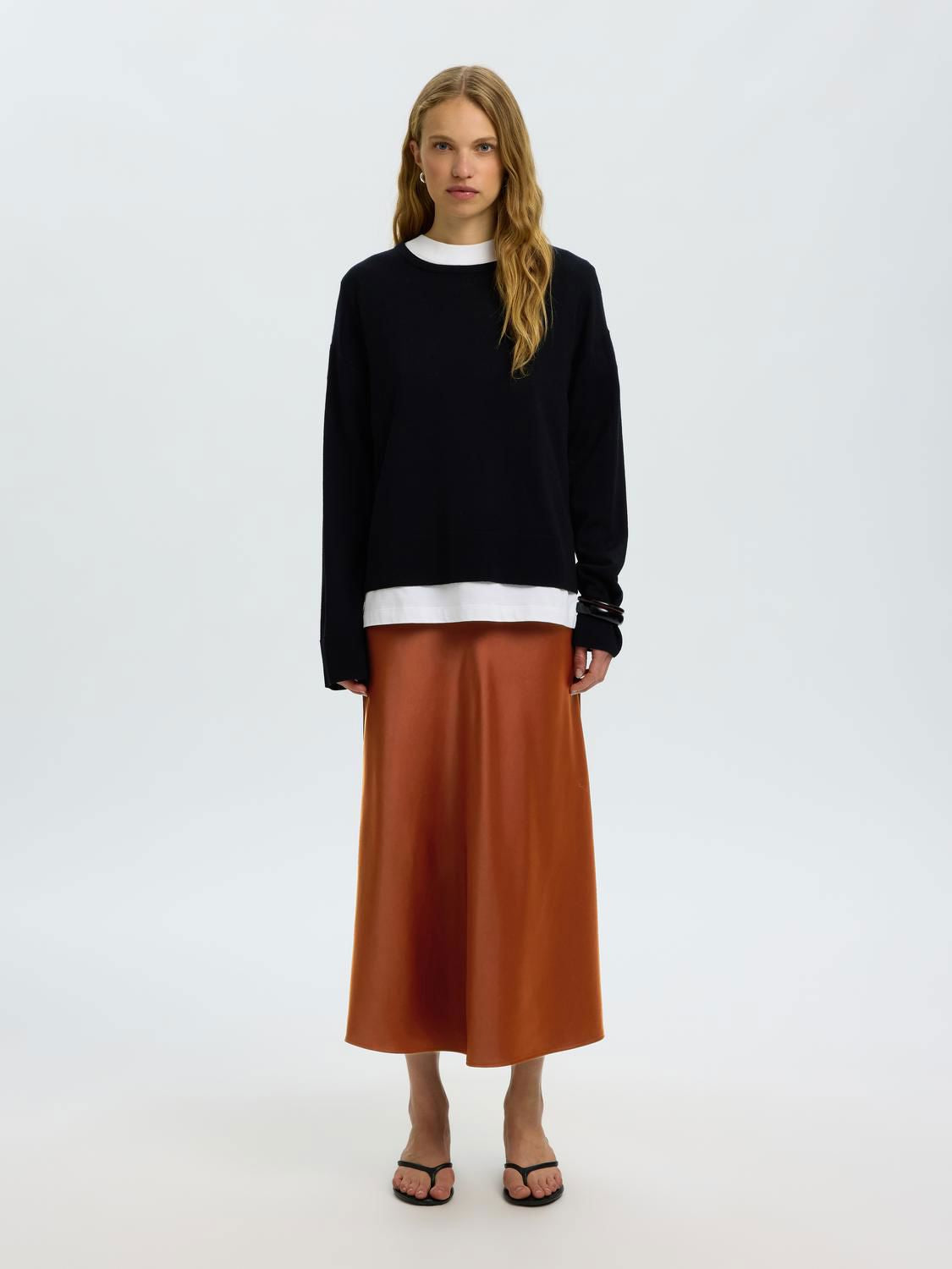 Slwlena Hw Midi Skirt Noos