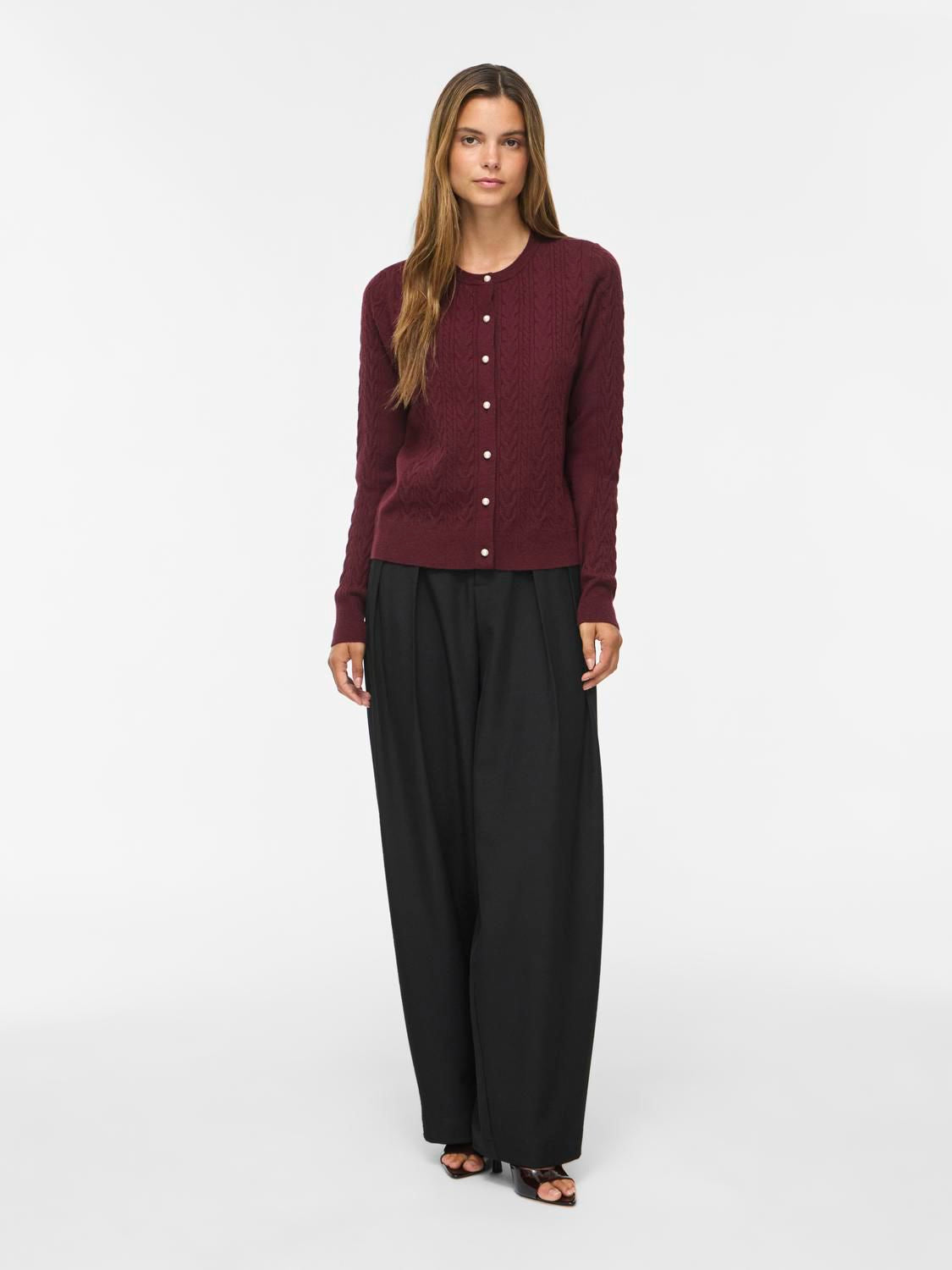 Vikerry Cable L/s Knit Cardigan-Noos