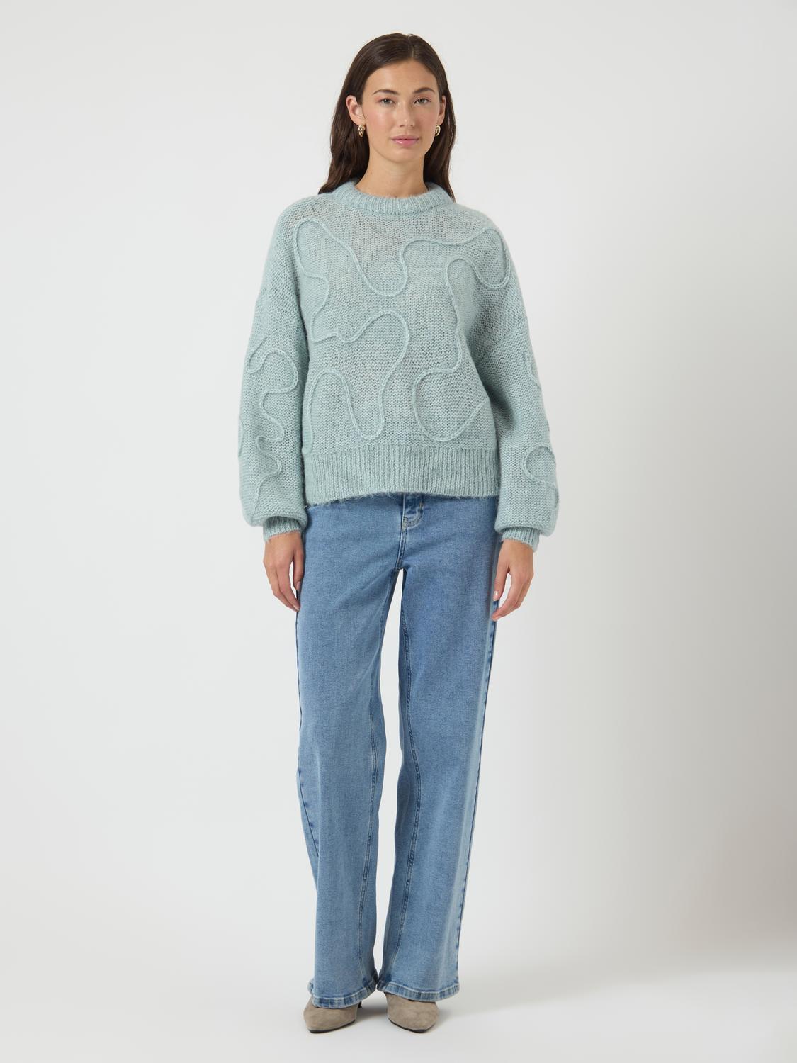 Yasbrida Ls Wool Blend Knit Pullover